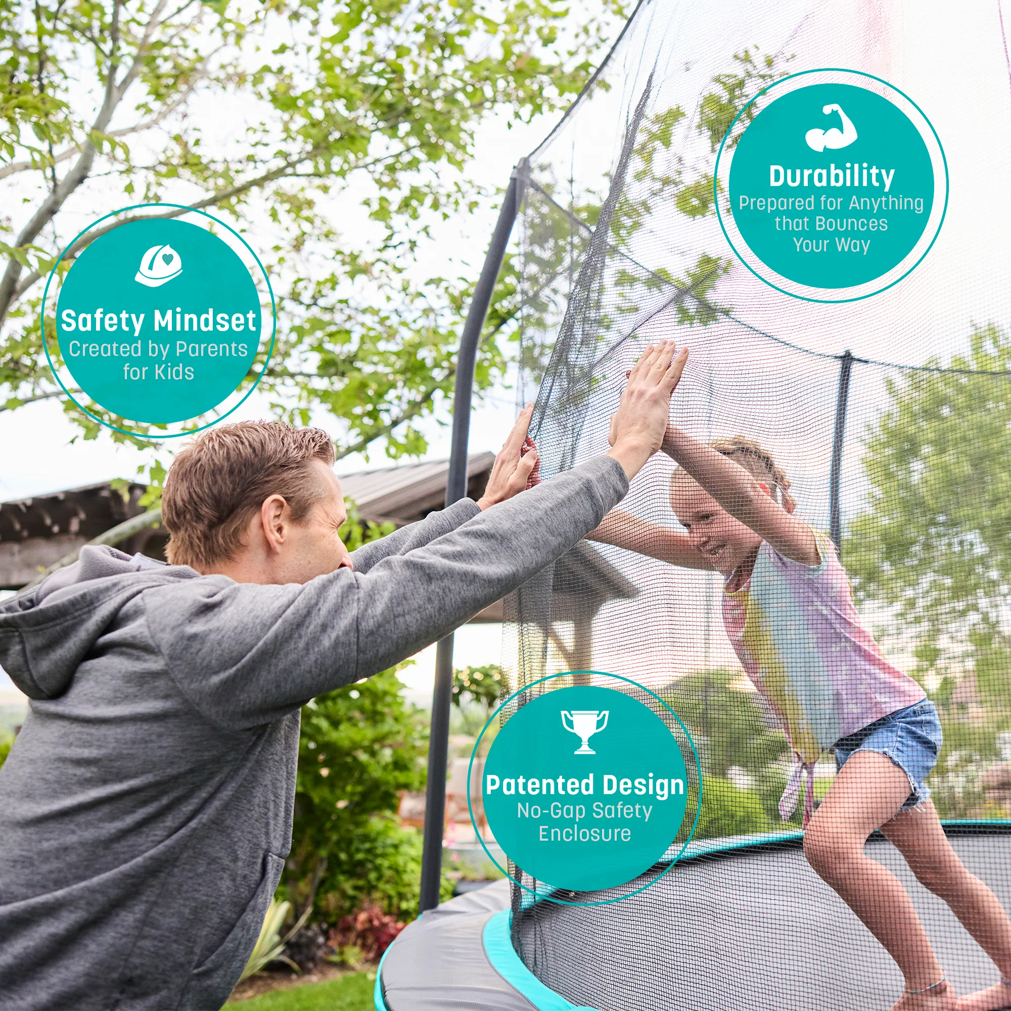 Signature Series 15' Round Outdoor Trampoline with Enclosure