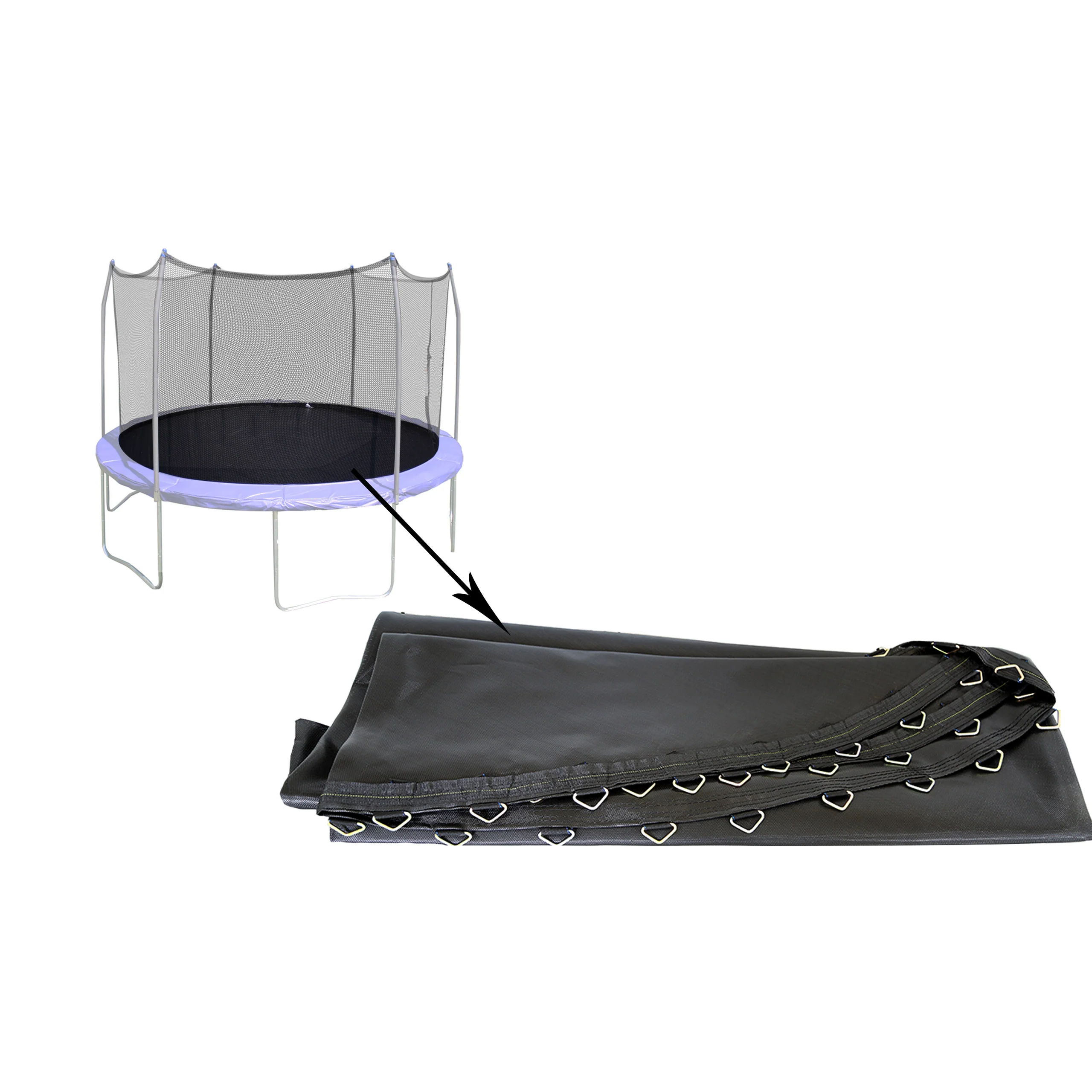 15' Round Jump Mat with 96 V-Rings in UV-Protected Polypropylene