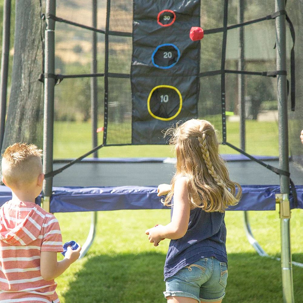 Triple Toss Game Trampoline Accessory with Six Bean Bags