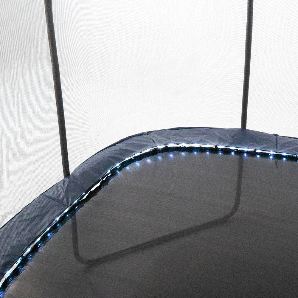 13' Square Trampoline with Lighted Spring Pad in Navy