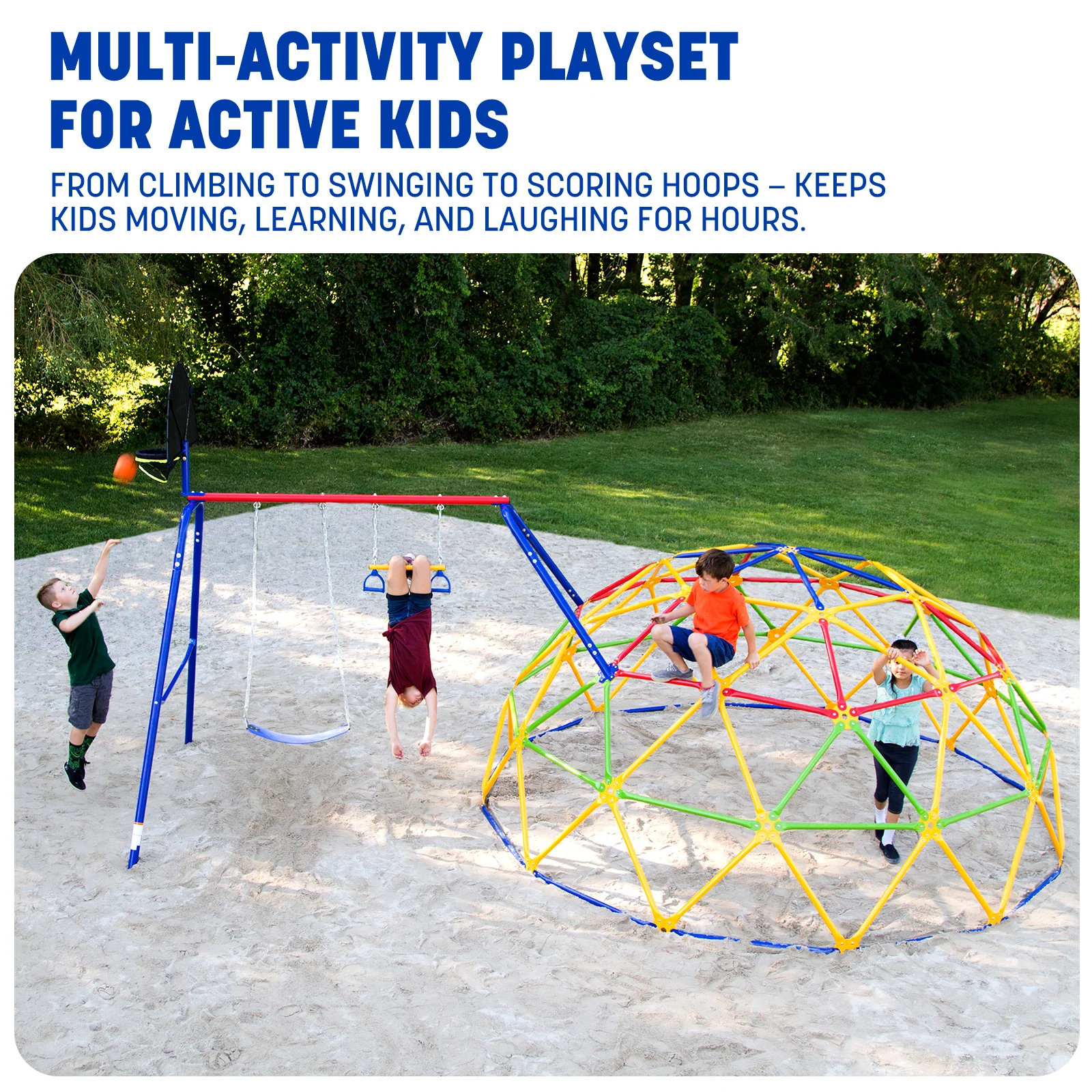 ActivPlay Geo Dome Climber and Swing Set Combo