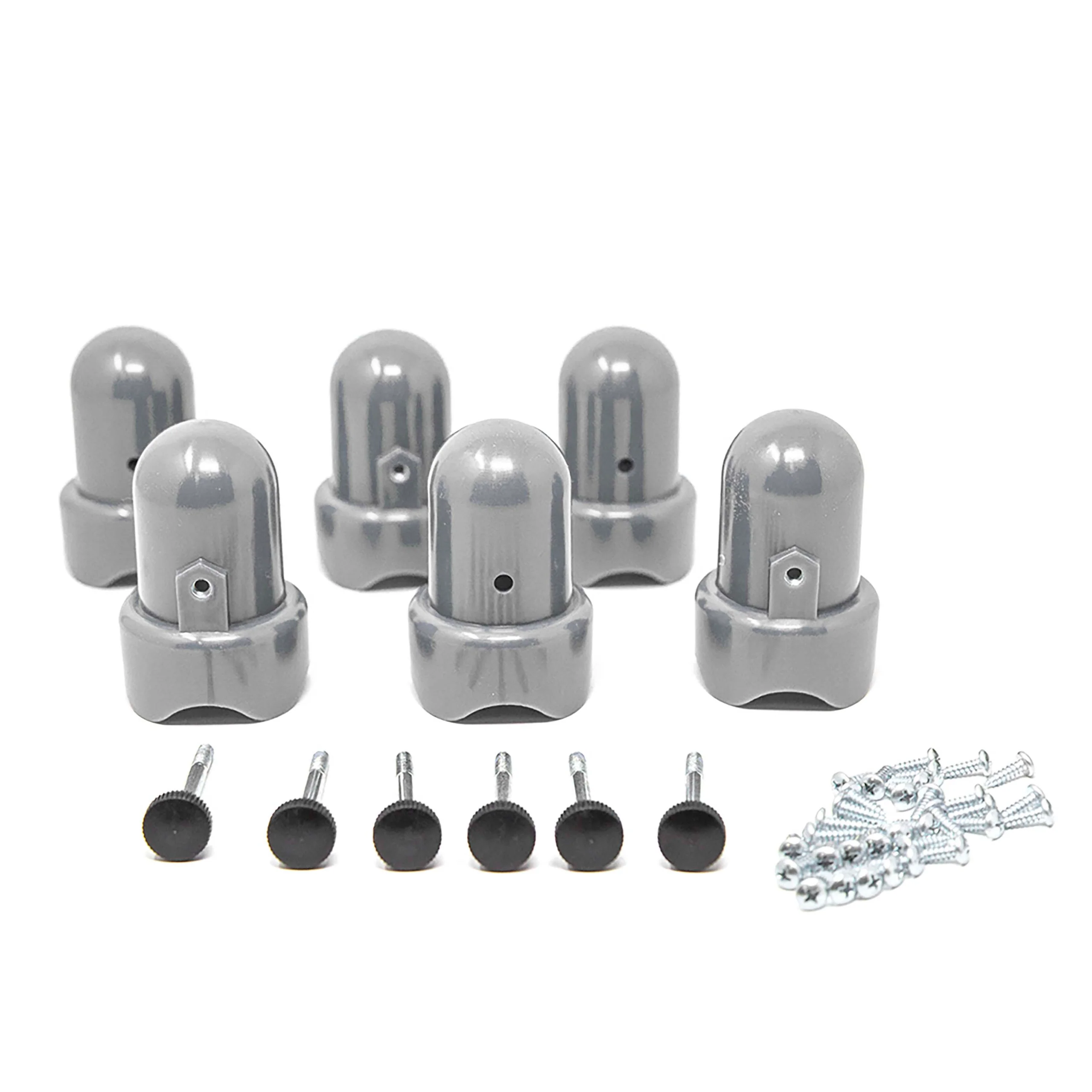 Large Grey Pole Cap Kit Set of 6 with Screws 8049 1016 1005