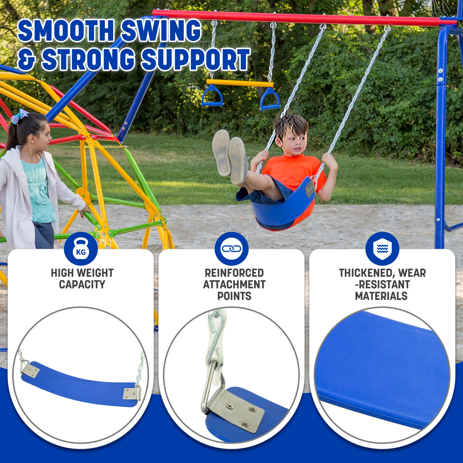 ActivPlay Geo Dome Climber and Swing Set Combo