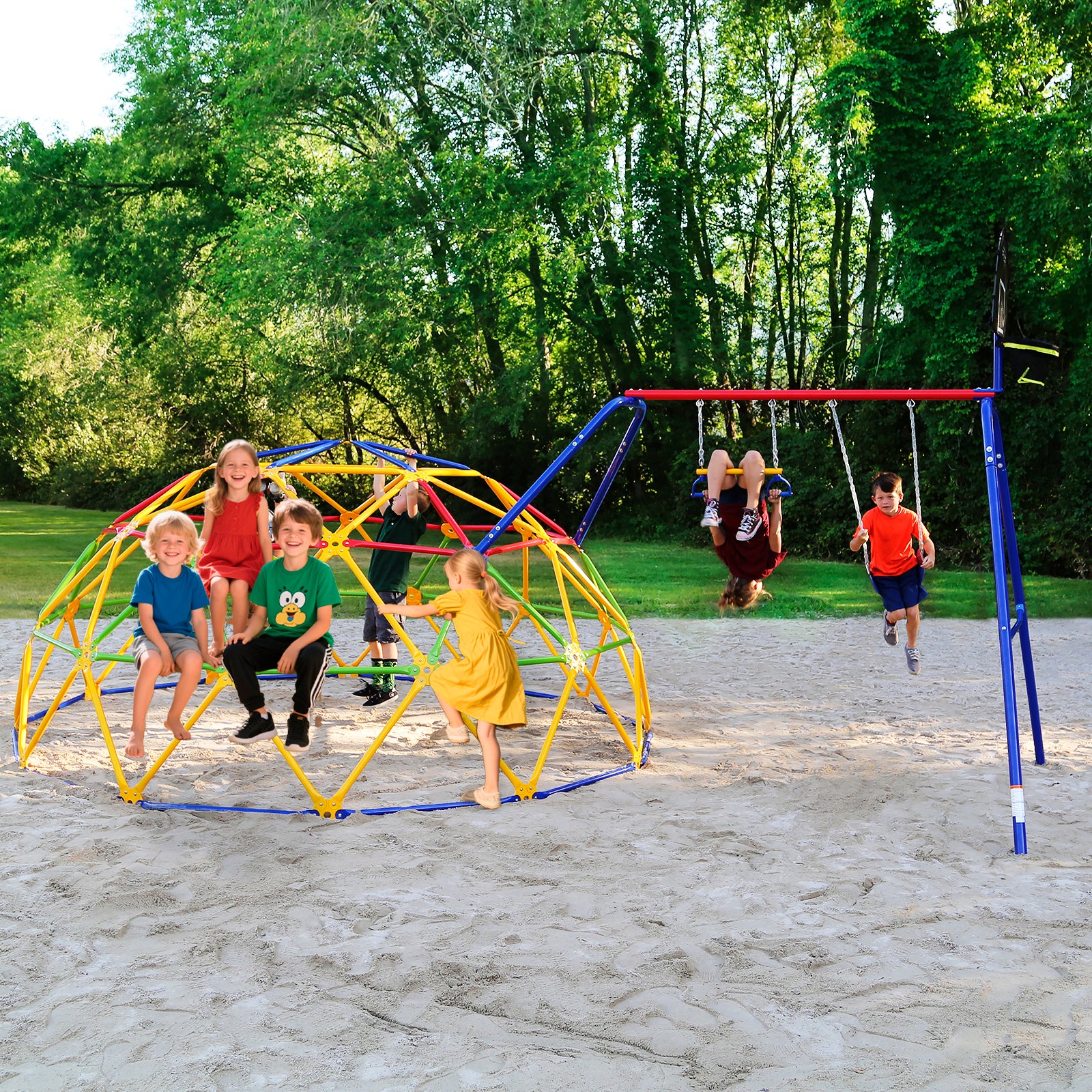ActivPlay Geo Dome Climber and Swing Set Combo