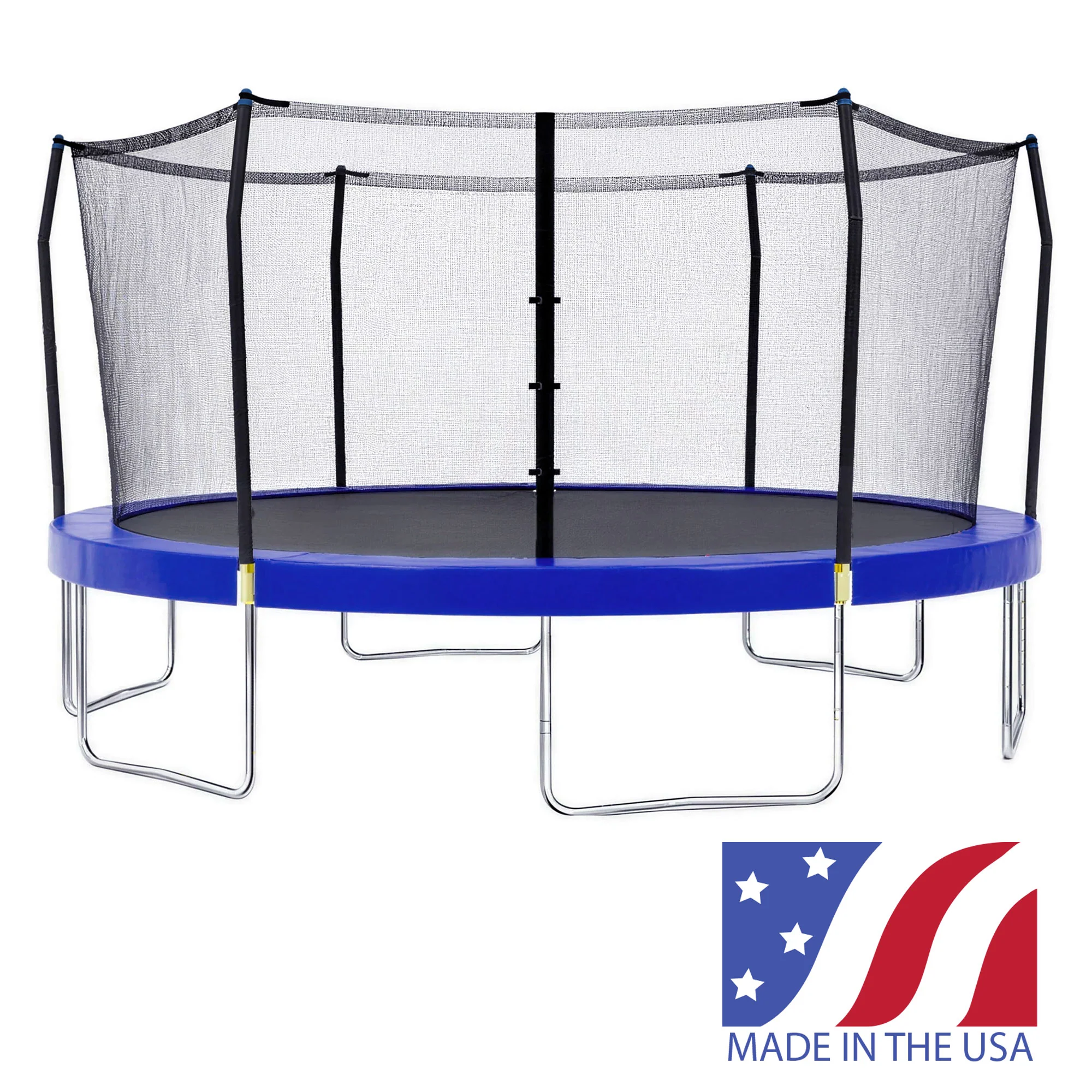 16' Round Outdoor Trampoline with Safety Enclosure and Basketball Hoop
