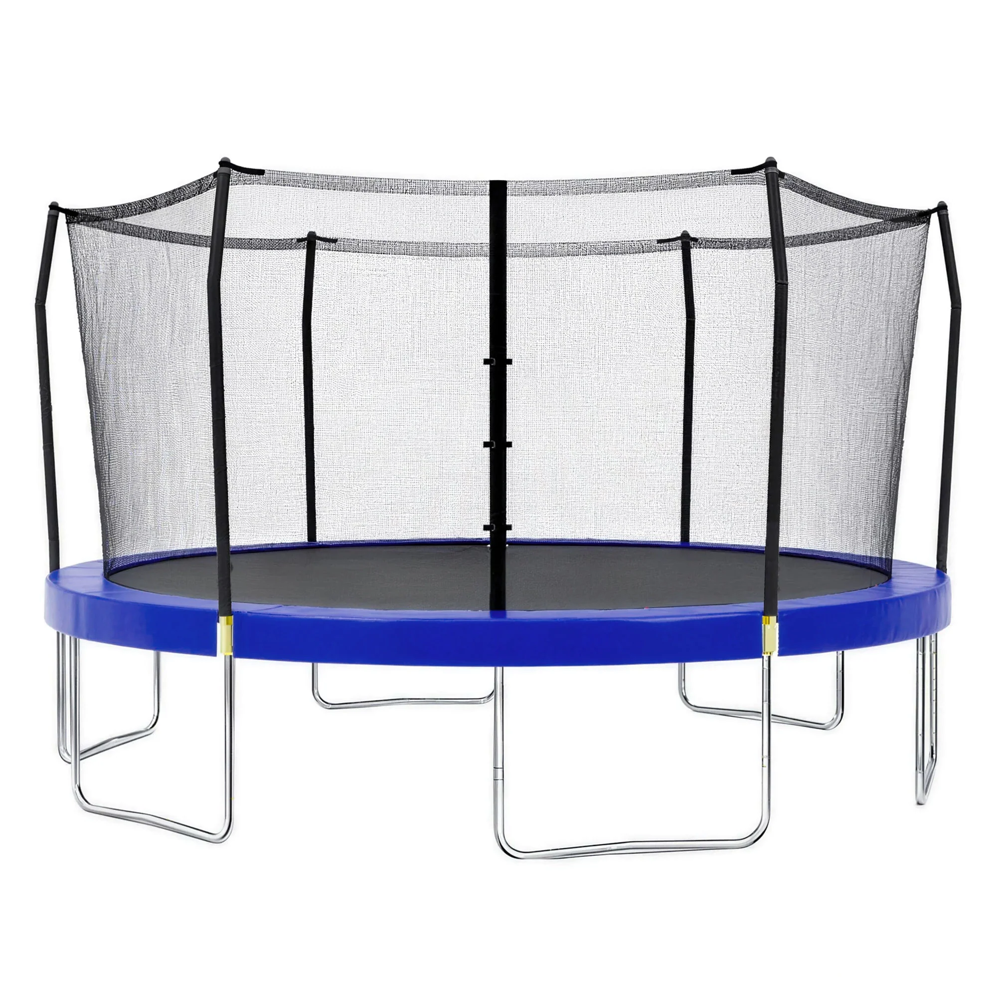 15' Round Trampoline for Kids with No-Gap Enclosure and Basketball Hoop