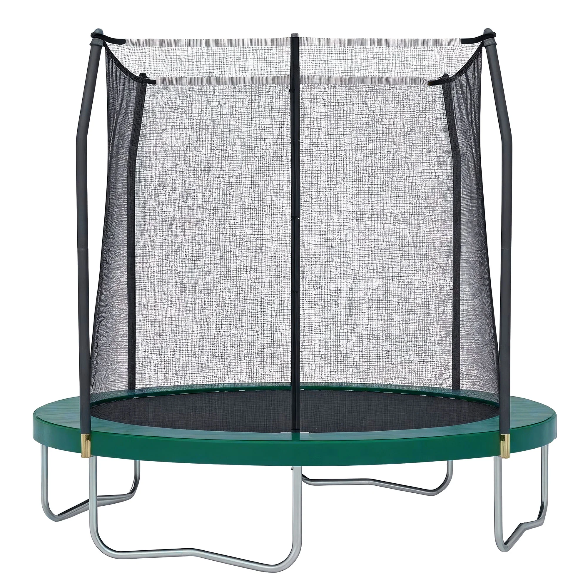 8' Round Trampoline in Blue for Safe Outdoor Jumping