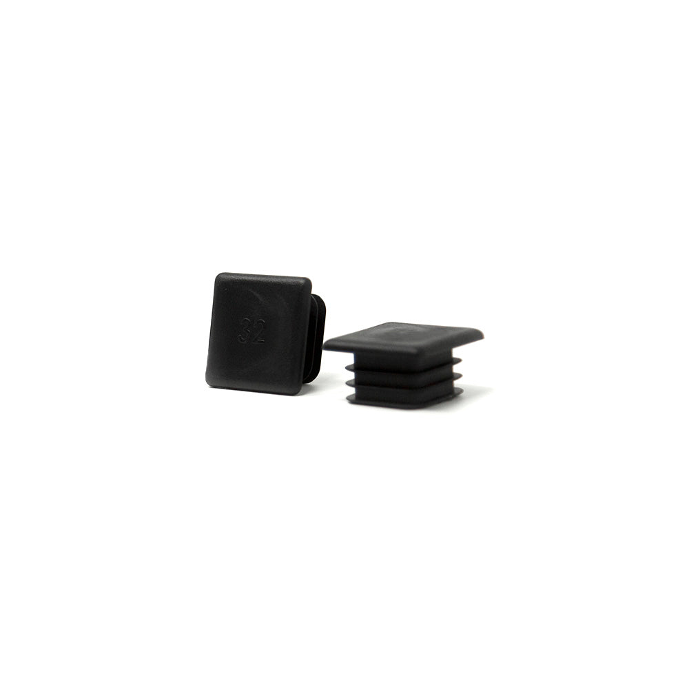 Black Rubber End Caps for Enclosure Pole T-Socket, Qty 2