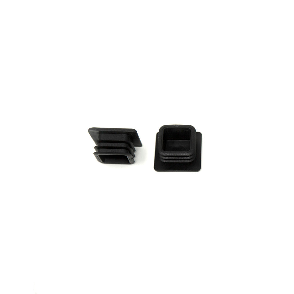 Black Rubber End Caps for Enclosure Pole T-Socket, Qty 2