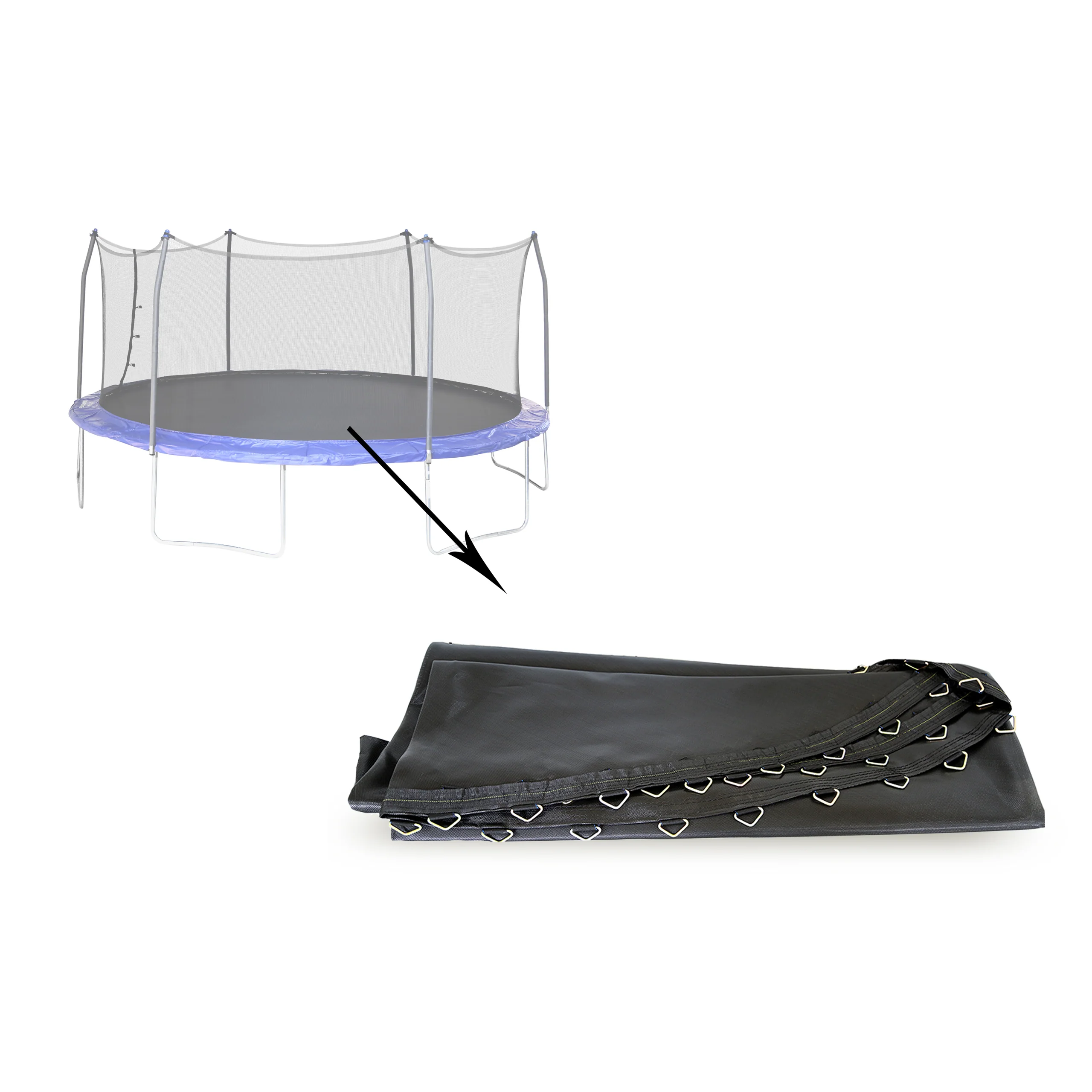 15'x13' Oval Jump Mat with 72 V-Rings Replacement