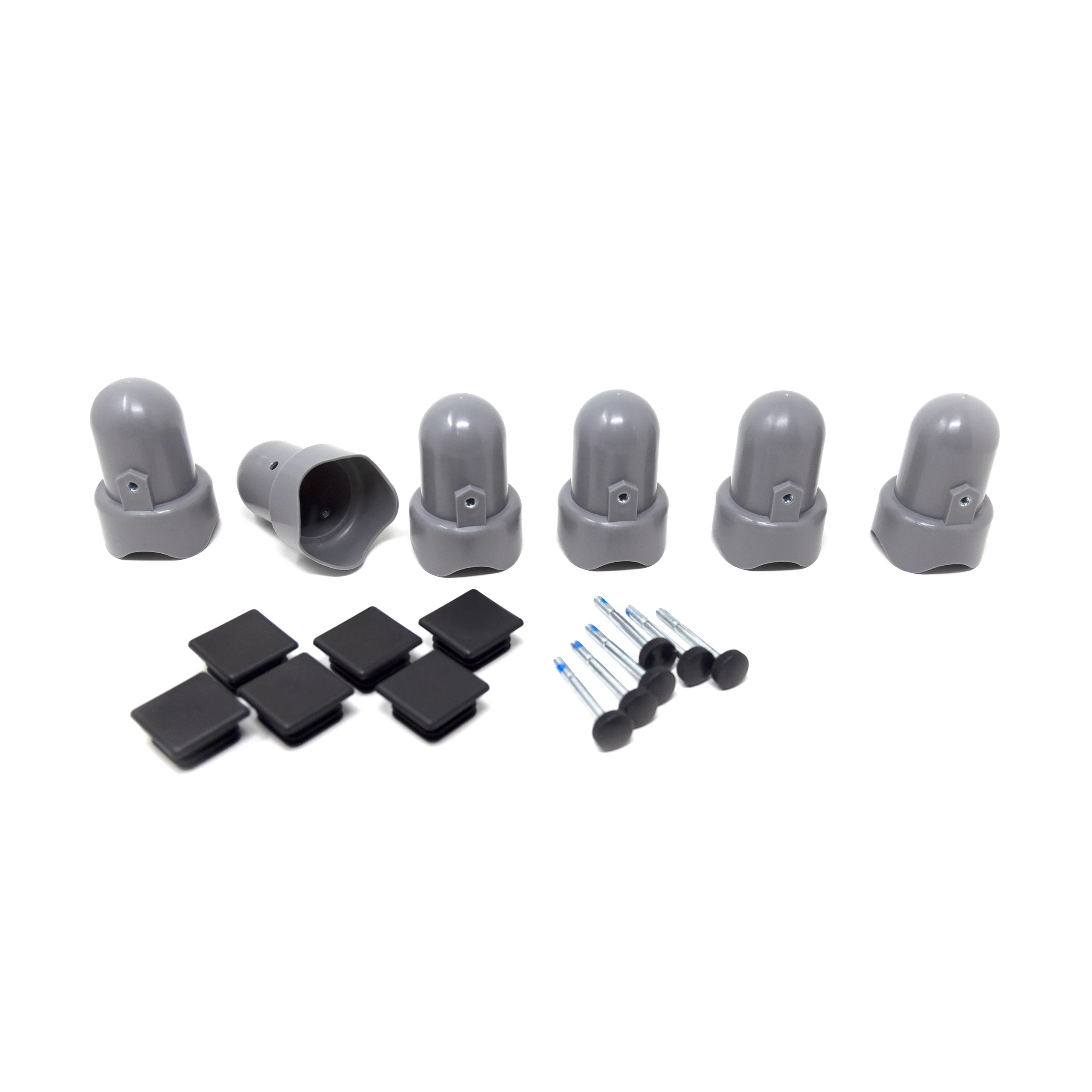 Grey Pole Cap Kit with Bolts and End Caps, Set of 6 8048 11047 8031