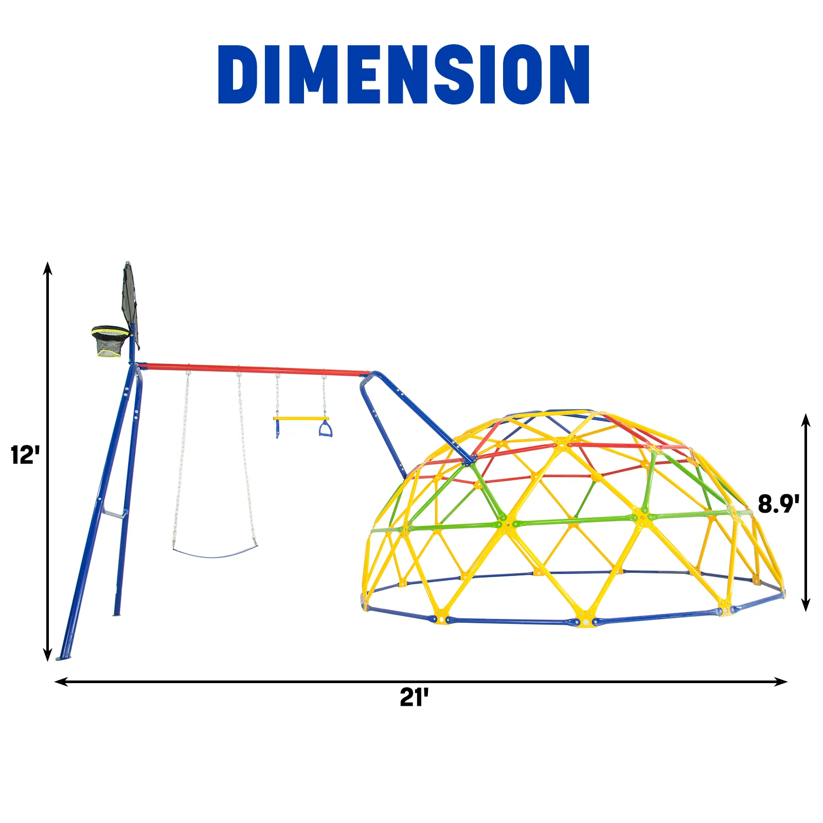 ActivPlay Geo Dome Climber and Swing Set Combo