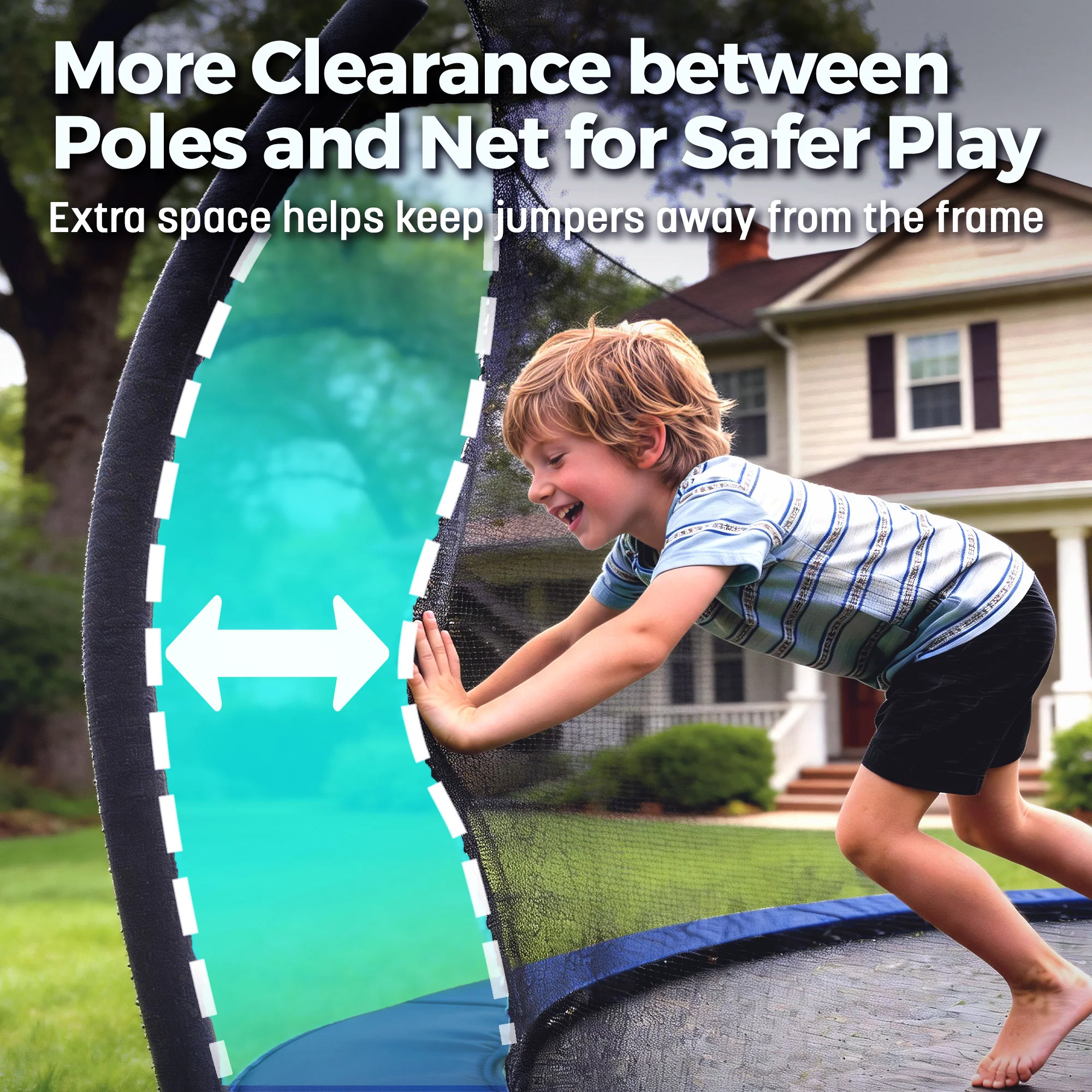 15' Round Trampoline for Kids with No-Gap Enclosure and Basketball Hoop