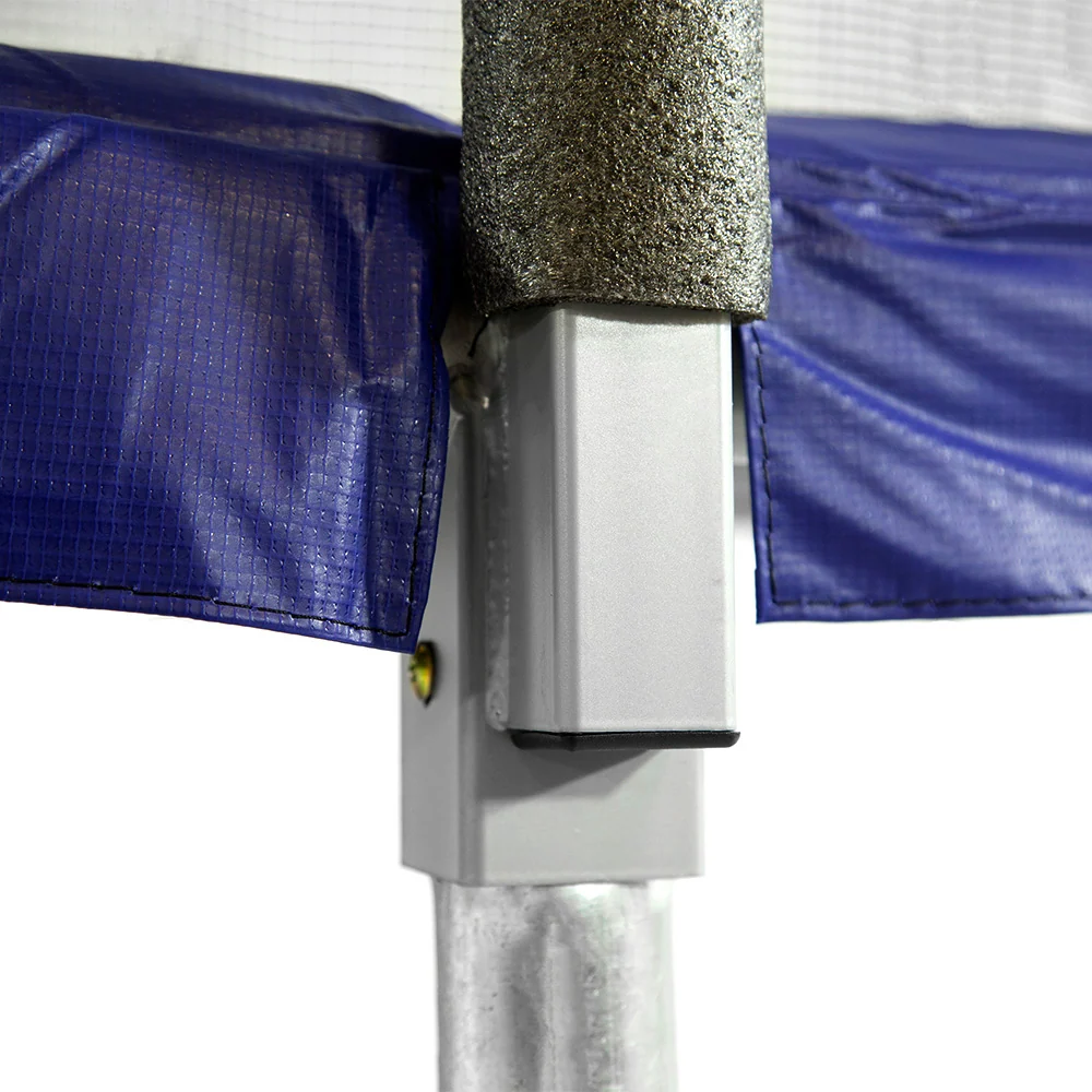 14' Square Trampoline in Blue with No-Gap Enclosure