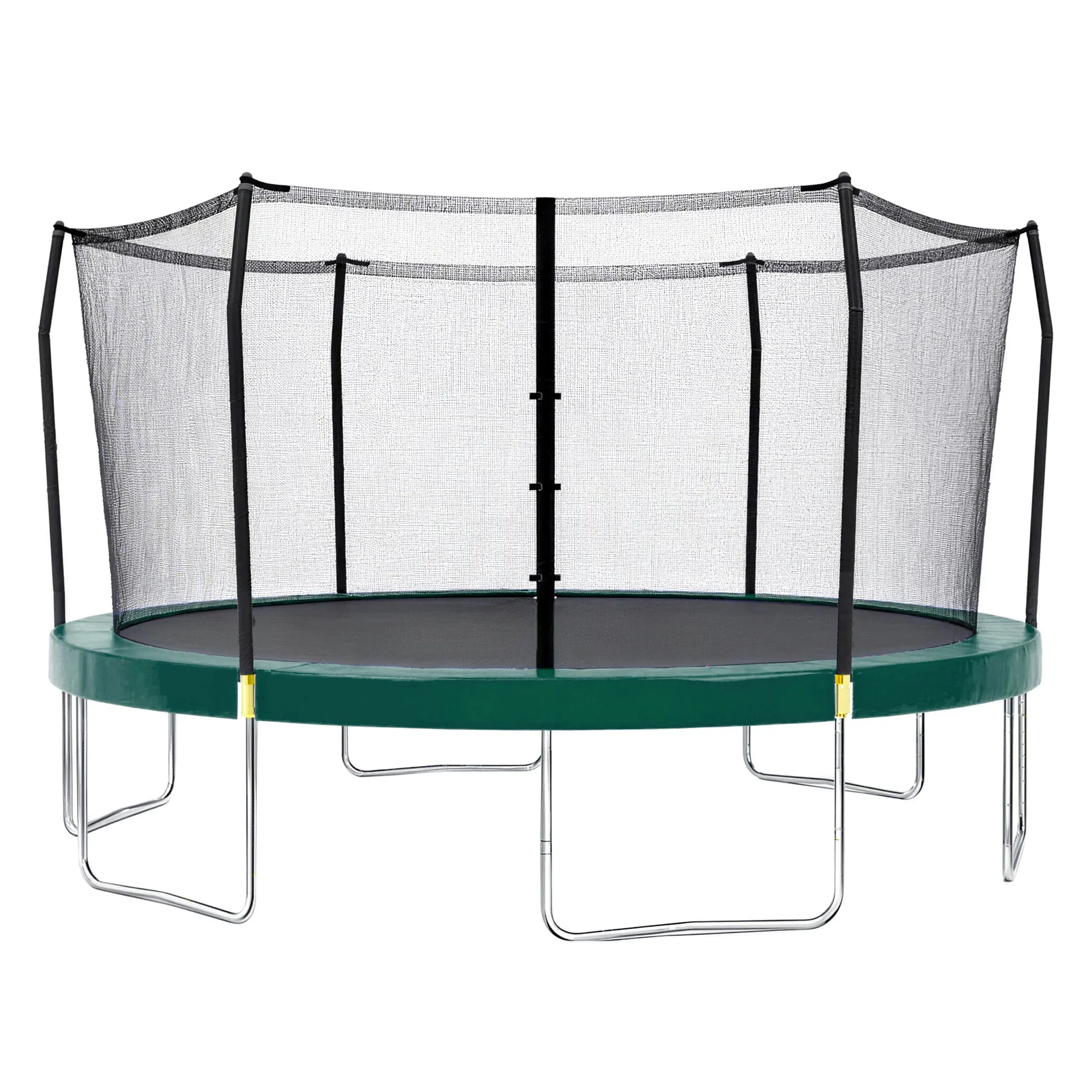 15' Round Trampoline for Kids with No-Gap Enclosure and Basketball Hoop