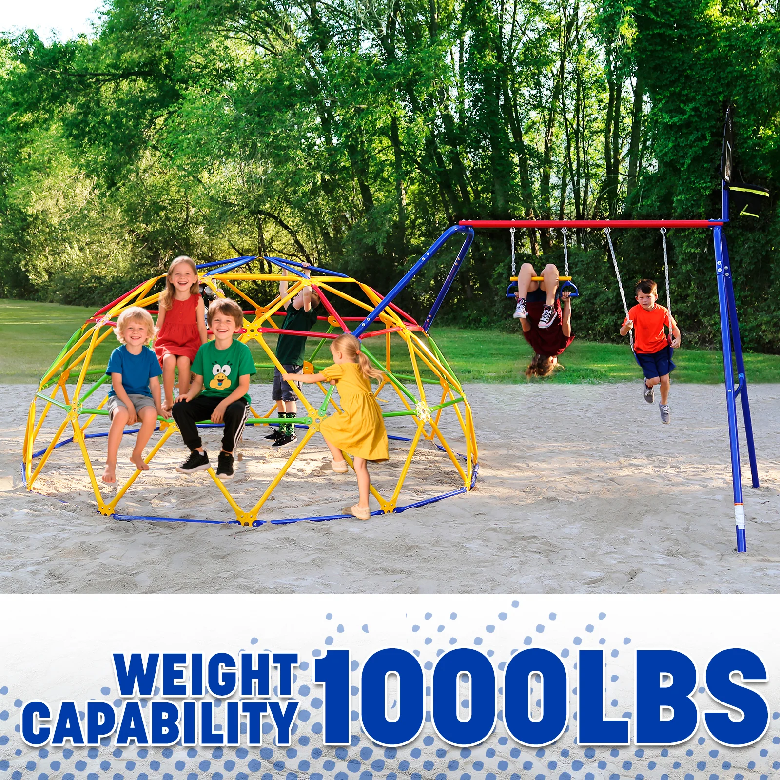ActivPlay Geo Dome Climber and Swing Set Combo