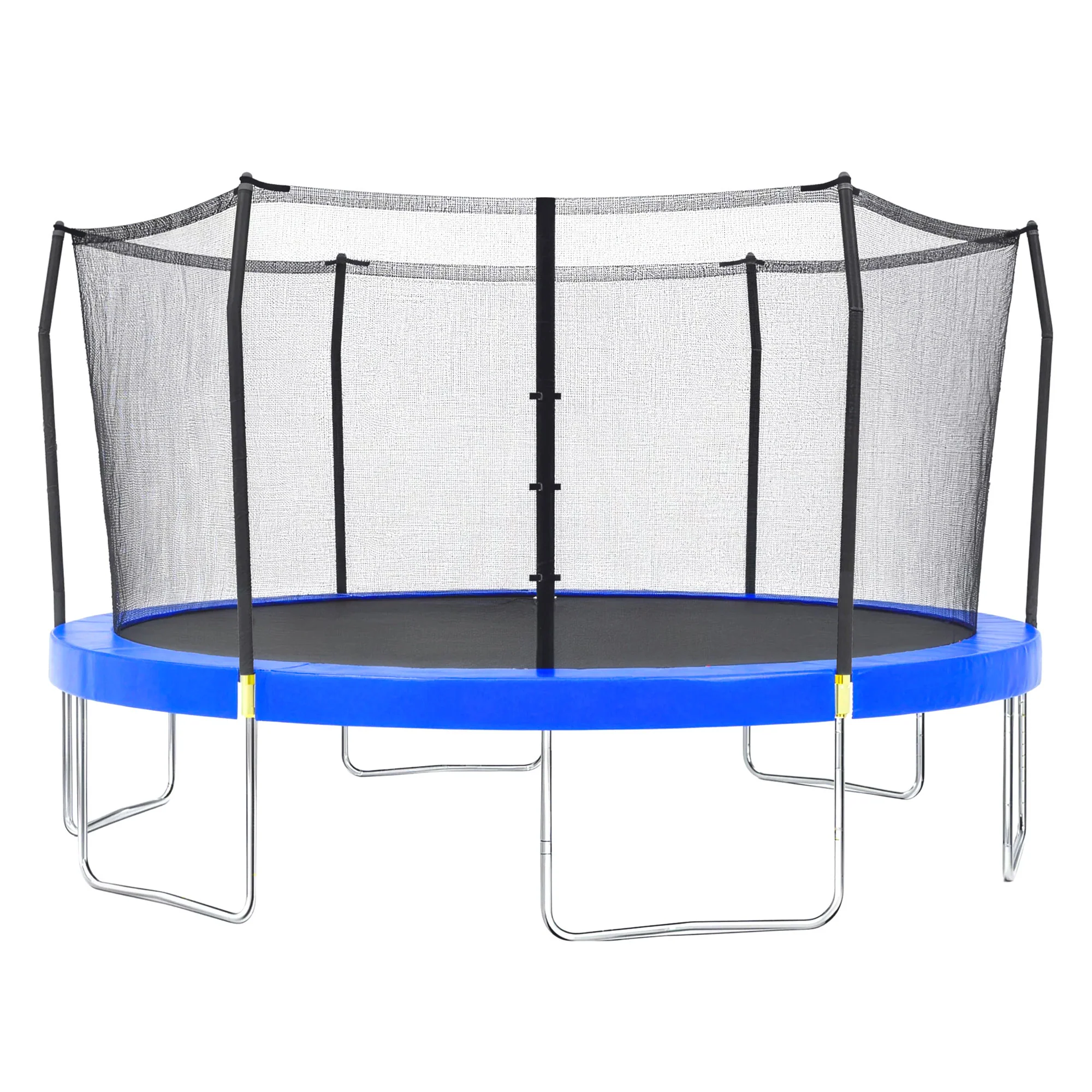 15' Round Trampoline for Kids with No-Gap Enclosure and Basketball Hoop